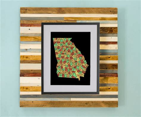 Georgia County Map Hand Drawing - Etsy