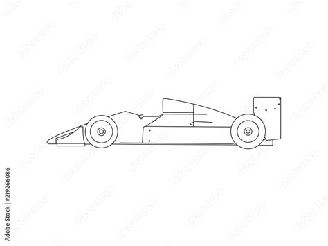 Formula 1 race car line drawing sketch vector Stock Vector | Adobe Stock