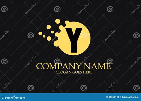 Y Letter Logo Design with Yellow Dots Stock Vector - Illustration of ...