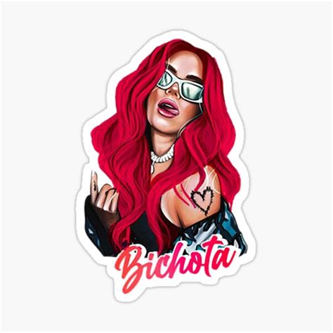 "Karol G with red Hair Illustration with Bichota" Sticker for Sale by Becketziwise | Redbubble