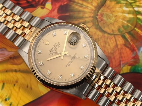 Rolex Oyster Perpetual Datejust Stainless Steel/18K Gold with OEM Diam | Back In Time ...