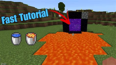 How To Make Nether Portal With Lava Pool and Water Bucket - YouTube