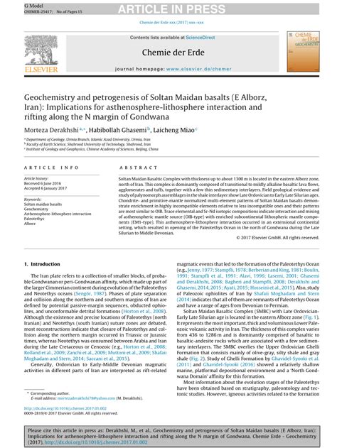 (PDF) Geochemistry and petrogenesis of Soltan Maidan basalts