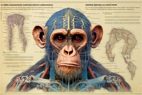 Chimpanzee ape monkey cyborg animal detailed infographic, full details ...