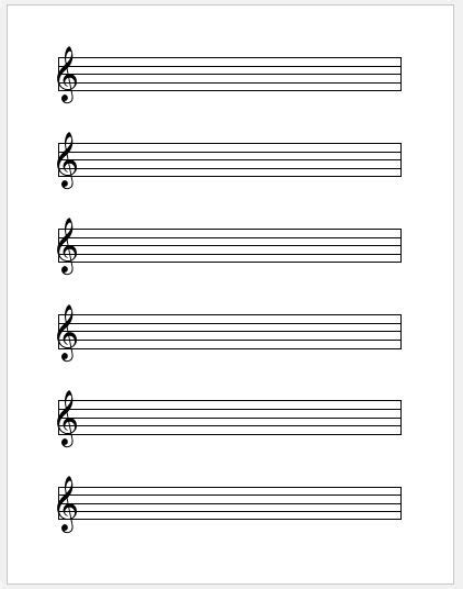 Music Paper Sheets for MS Word | Word & Excel Templates