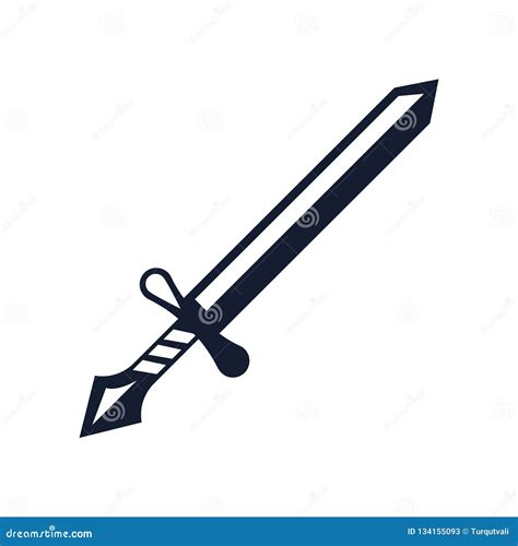 Sword Icon Vector Sign and Symbol Isolated on White Background, Sword ...