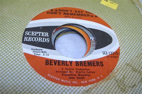 Beverly Bremers Don't Say You Don't Remember Records, LPs, Vinyl and CDs - MusicStack