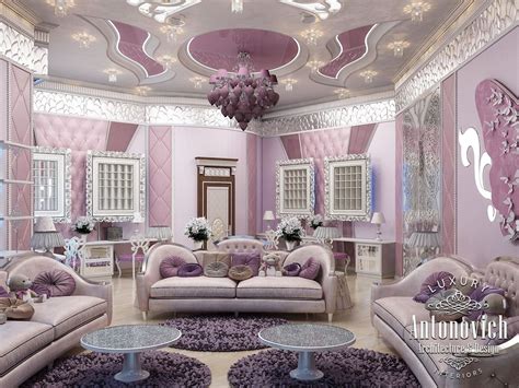 Pink girly bedroom Dubai by LUXURY ANTONOVICH DESIGN - Architizer