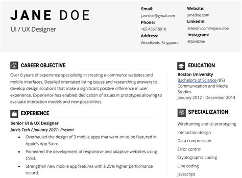 UI/UX Designer: Resume Template And Guide | GRIT