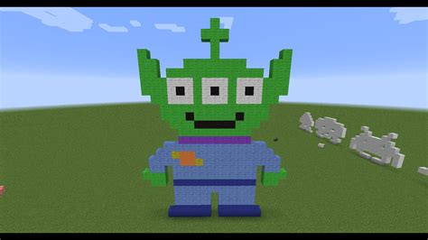 Minecraft Pixel Art: Little Green Man (Alien from Toy Story) - YouTube