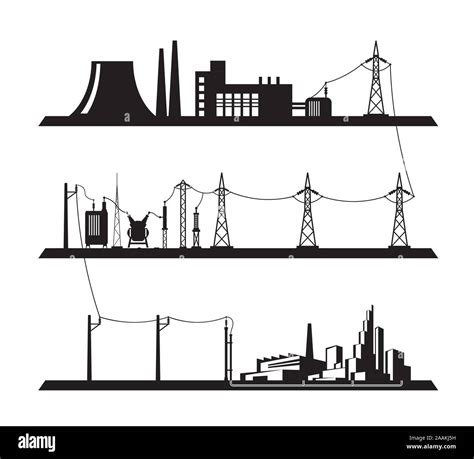 Electrical power grid - vector illustration Stock Vector Image & Art ...