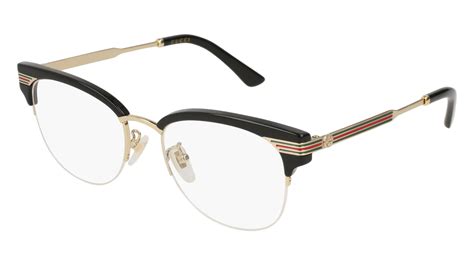 Gucci - GG0201O-001 Black Gold Eyeglasses / Demo Lenses Gucci ...