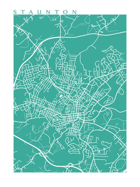 Staunton Virginia Map Print | Etsy