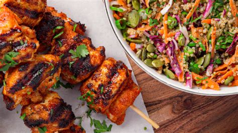 Piri Piri Chicken Skewers with Carrot-Quinoa Salad | Mina