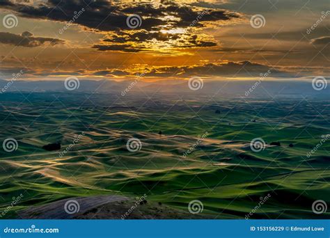 Beautiful and Dramatic Palouse, Washington, Summer Sunrise. Stock Image ...