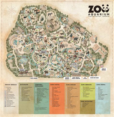 MAPA ZOO MADRID 2024 . Planos para viajes por España.