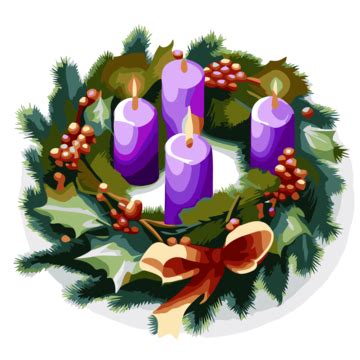 Advent Wreath Vector, Sticker Clipart Christmas Candle Wreath Clip Art ...