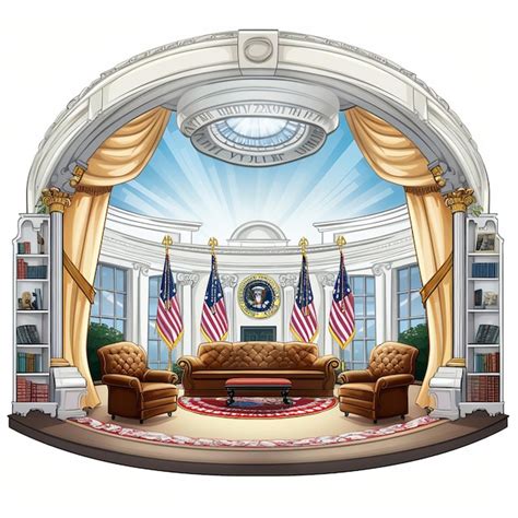 Premium AI Image | illustration of Oval Office illustration on white ...