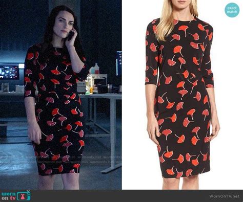 Lena’s black and red flower print dress on Supergirl | Red flower print dress, Dresses, Printed ...