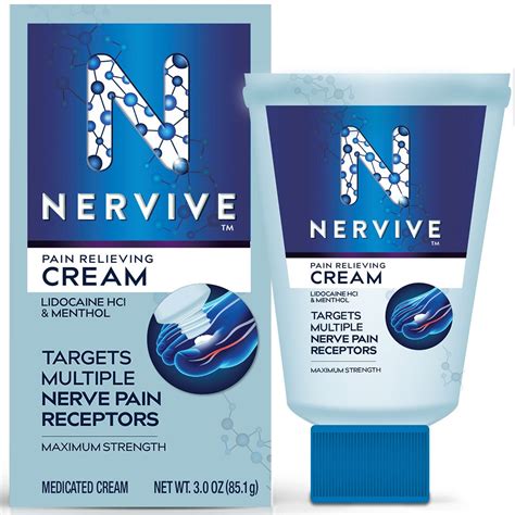 Nervive Pain Relieving Cream, Max Strength Topical Nerve Pain Reliever with Lidocaine and ...