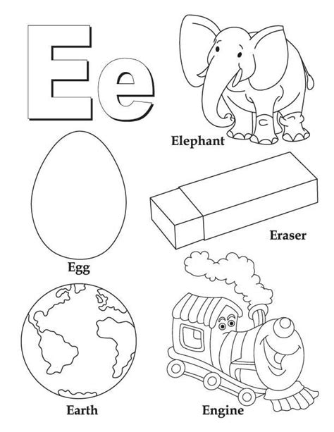 the letter e is for elephant and other animals with their names in ...