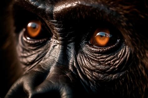 Premium AI Image | A close up of a gorilla's eyes