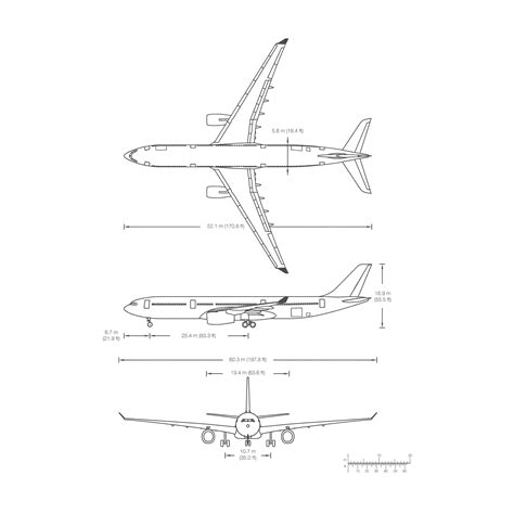 Airbus A330 Blueprint - Download free blueprint for 3D modeling