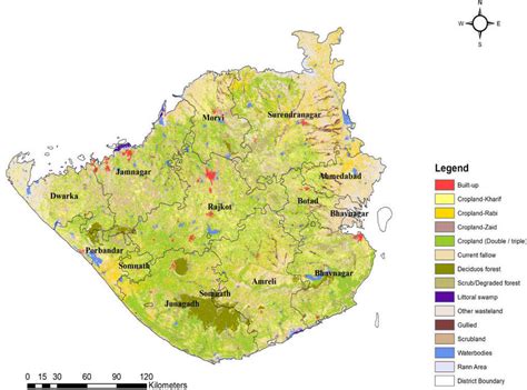 Land use and land cover map of Saurashtra region (2012-2013) | Download Scientific Diagram