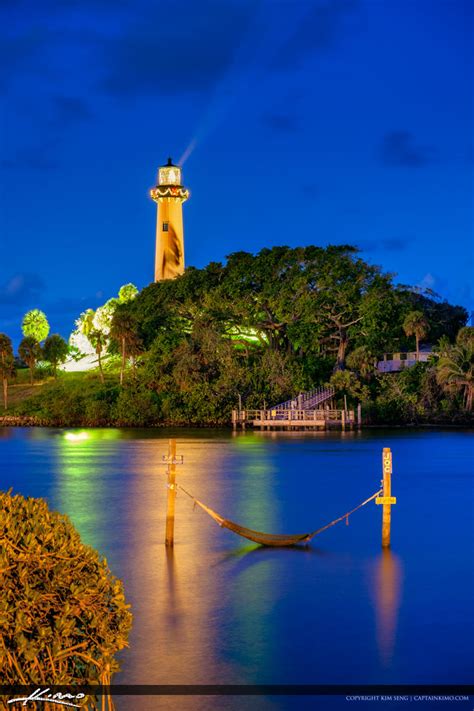 Holiday Lights at the Jupiter Lighthouse | Royal Stock Photo