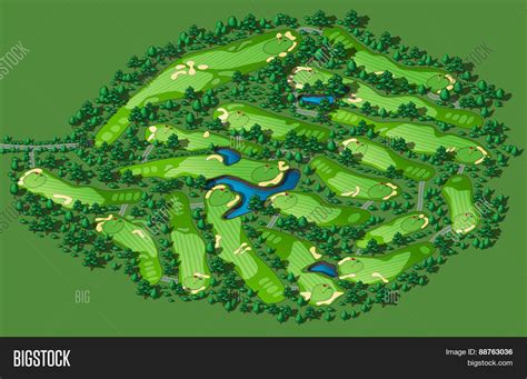 Golf Course Layout Vector & Photo (Free Trial) | Bigstock