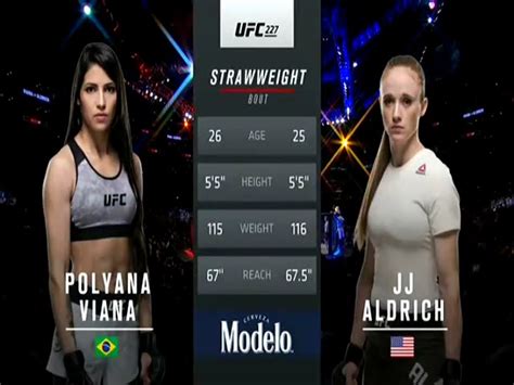 Polyana Viana vs JJ Aldrich Full Fight UFC 227 Part 1 MMA Video