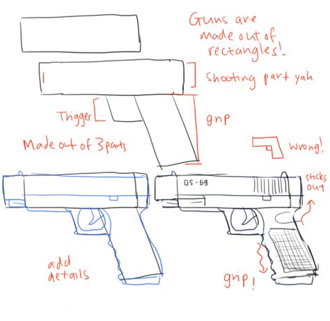 How to draw guns by kelpls.tumblr.com | Guns drawing, Drawings, Art ...