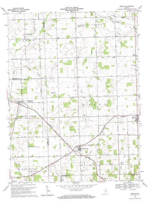 Modoc topographic map, IN - USGS Topo Quad 40085a2