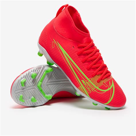 Nike Enfant Mercurial Superfly VIII Club FG/MG - Rubis/Argent Métallique - Rubis/Argent ...