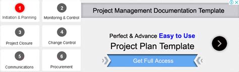 the project plan template is displayed in this screenshote, which shows how to use it