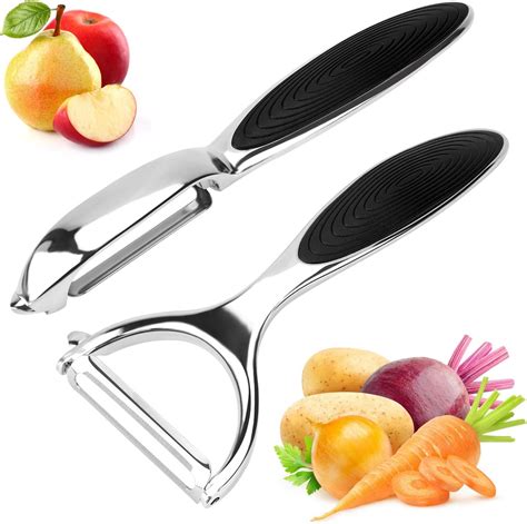 Potato Vegetable Peeler for Kitchen, Stainless Steel Y Shape Swivel Fruit Peelers with Sharp ...