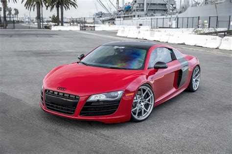 Chrome Vorsteiner Rims Looking Great on Red Audi R8 — CARiD.com Gallery