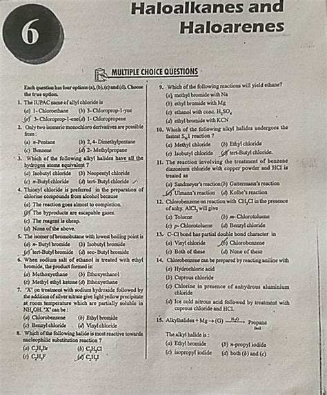 The isomer of bromobutane with lowest boiling point is 13. C−Cl bond has