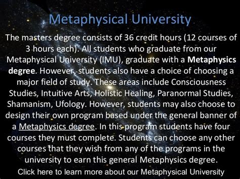 Metaphysical University - International Metaphysics University (IMU)