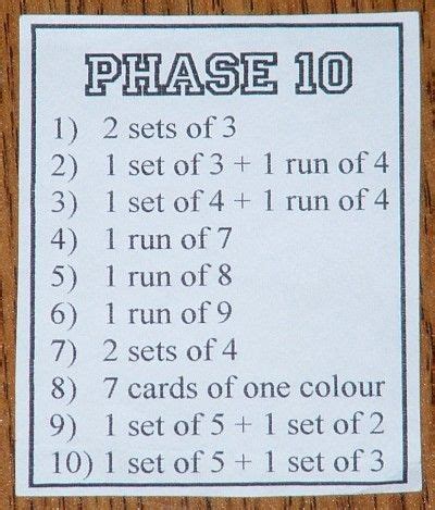 Phase 10 | Drinking card games, Fun card games, Family card games