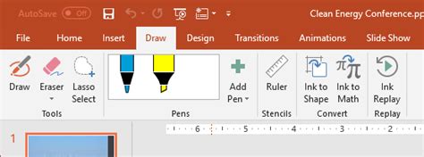 PowerPoint: Using the Draw Tab