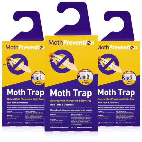 MOTH TRAPS FOR CLOTHES MOTHS - 3-Pack from Moth Prevention - Best Catch-Rate for Clothes Moth ...