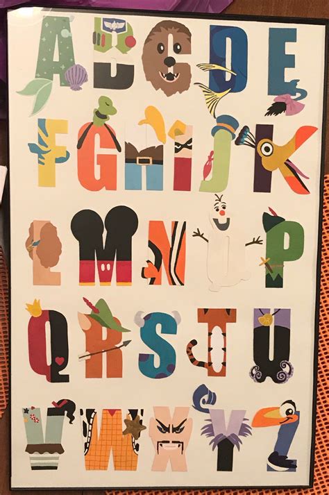 Disney Alphabet Poster handmade | Disney alphabet, Disney typography ...