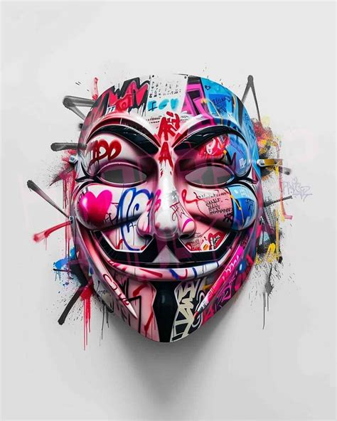 Guy Fawkes Mask Graffiti, digital art for sale, digital artwork, digital download art, digital ...