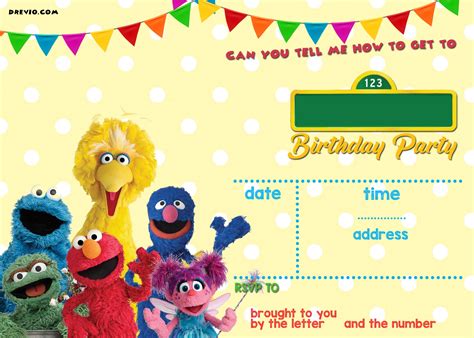 Sesame Street Birthday Invitations Online | Download Hundreds FREE PRINTABLE Birthday Invitation ...