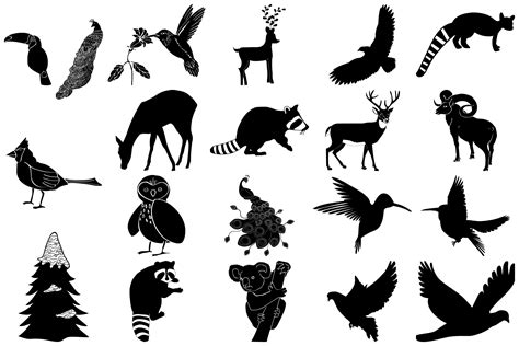 Forest Animal Silhouettes AI EPS PNG By Me and Ameliè | TheHungryJPEG