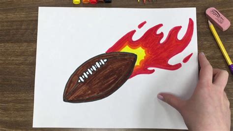 How to Draw a Football on Fire - YouTube