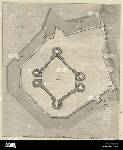 Plan of Rhuddlan castle 02158 Stock Photo - Alamy