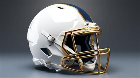 Premium AI Image | a football helmet with gold trim on a gray background