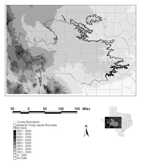 Surface topography of the Edwards Plateau. | Download Scientific Diagram